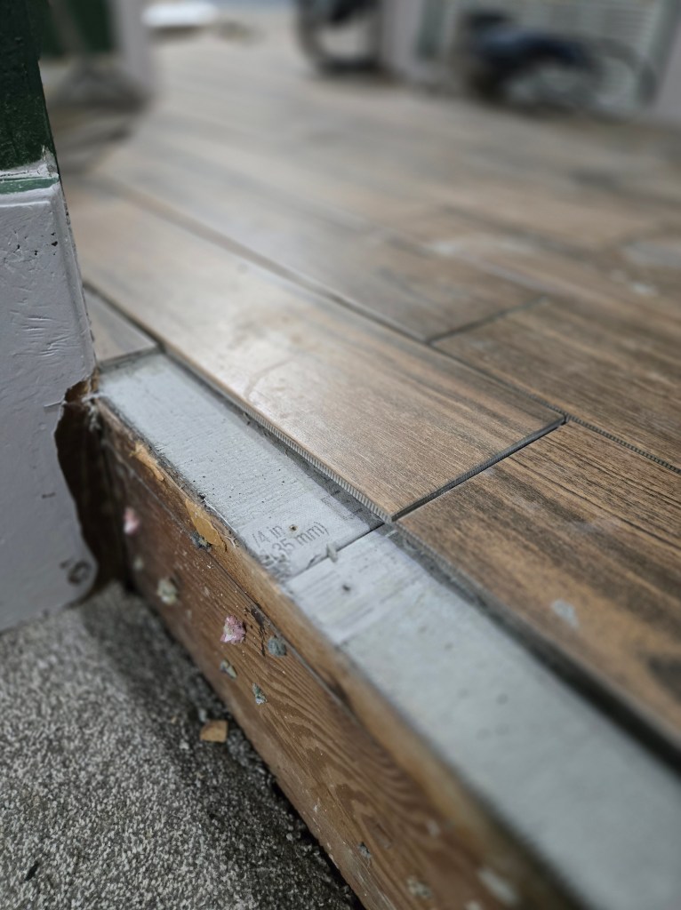 Tile installation for a home